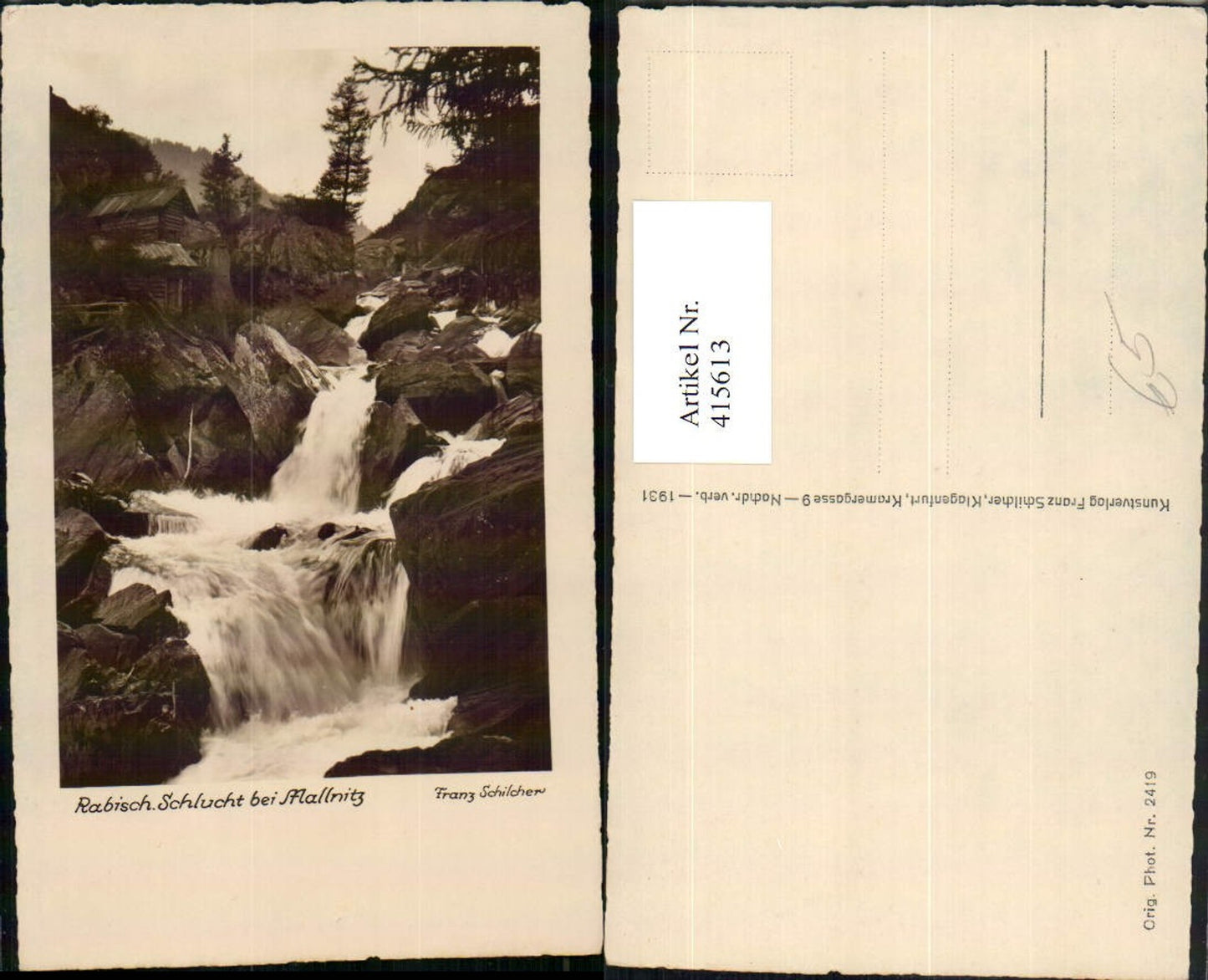 415613, Rabisch Gorge near Mallnitz Waterfall pub Franz Schilcher