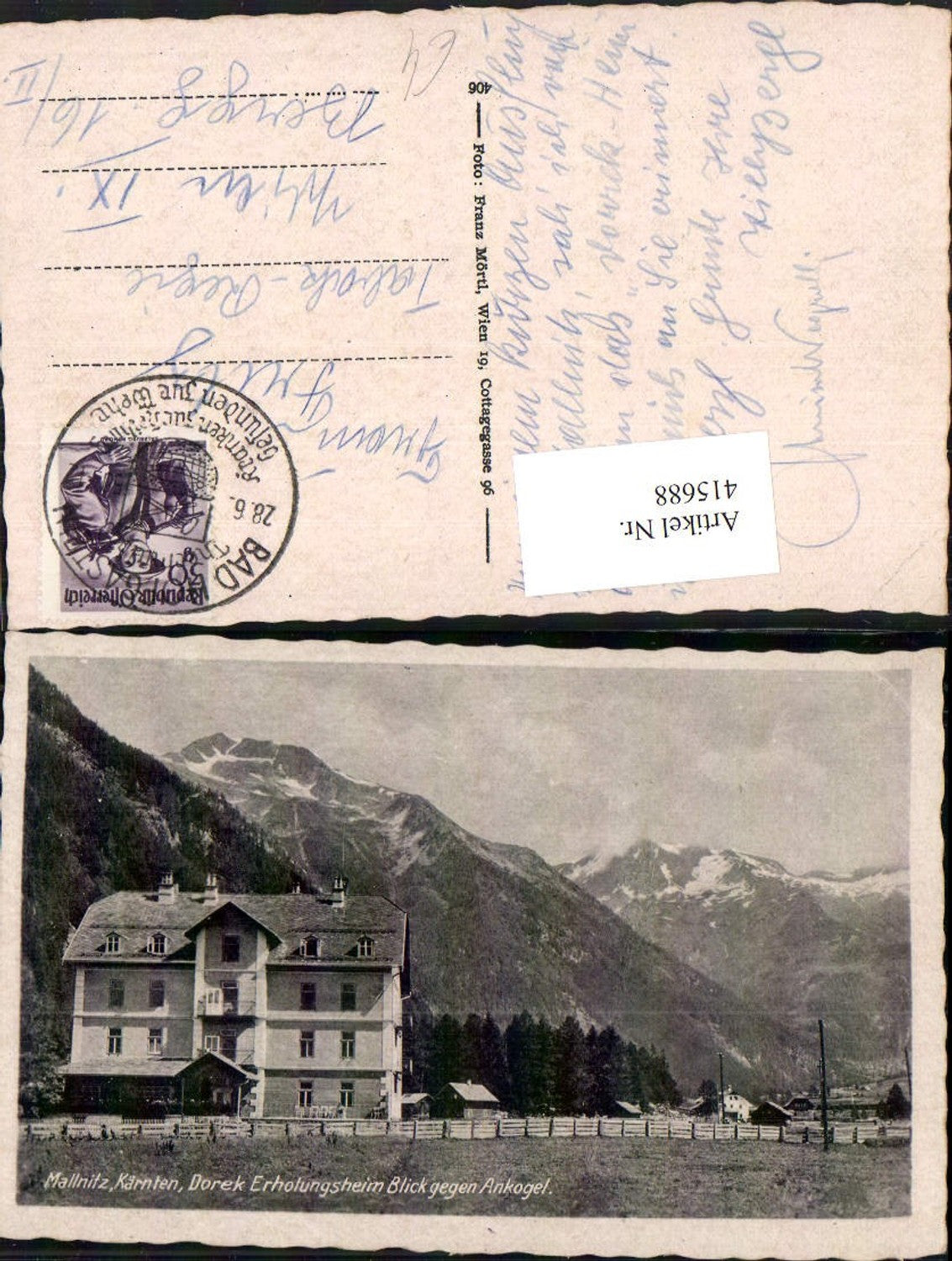 415688, Mallnitz Dorek Recreation Center opposite Ankogel mountain scenery