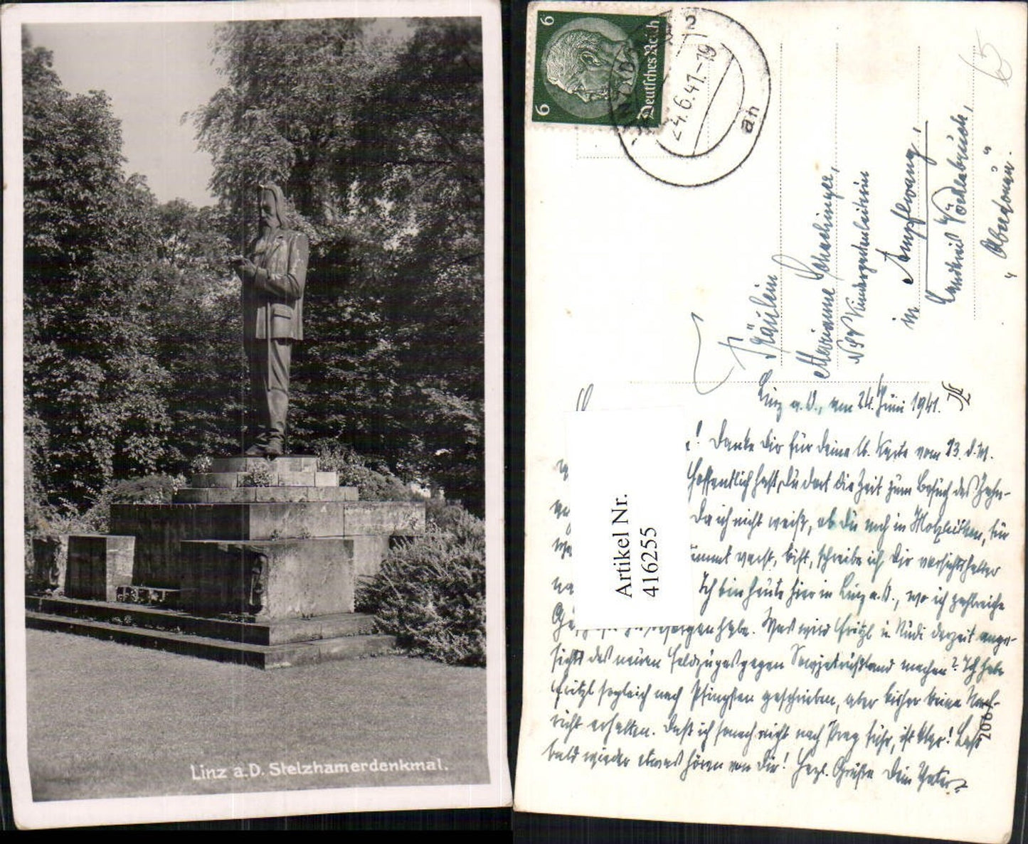 416255, Linz an d. Danube Stelzhamer Monument Statue