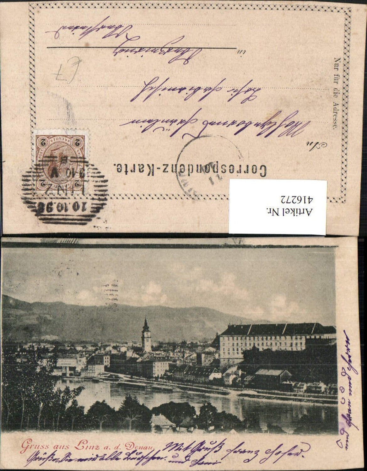 416272, Greetings from Linz on the Danube, partial view