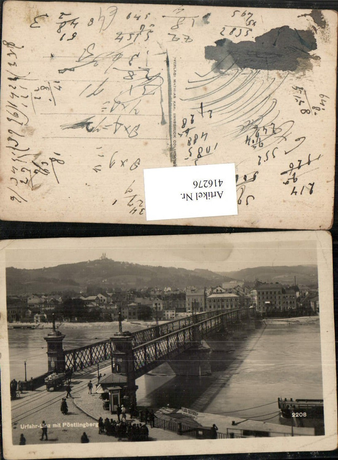 416276, Linz on the Danube, Urfahr, partial view with Pöstlingberg Bridge