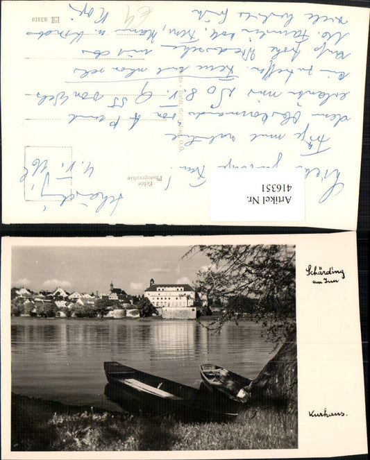 416351, Schärding am Inn, partial view with spa building and boats