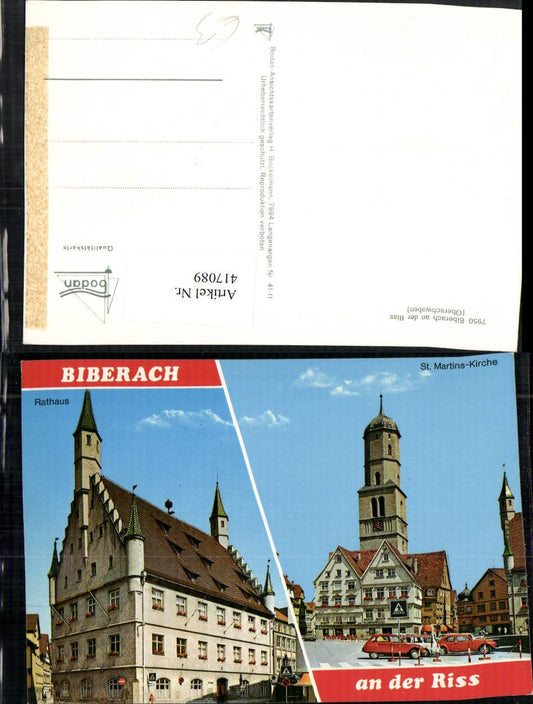 417089, Biberach an der Riss Town Hall St. Martin's Church Multi-view postcard