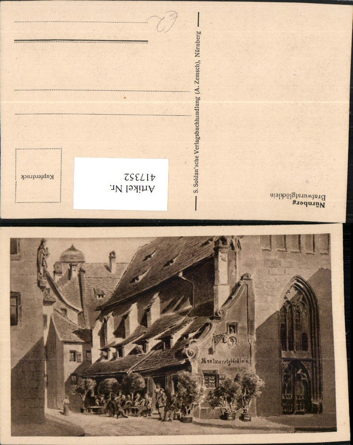 417352,Künstler AK Nürnberg Bratwurstglöcklein
