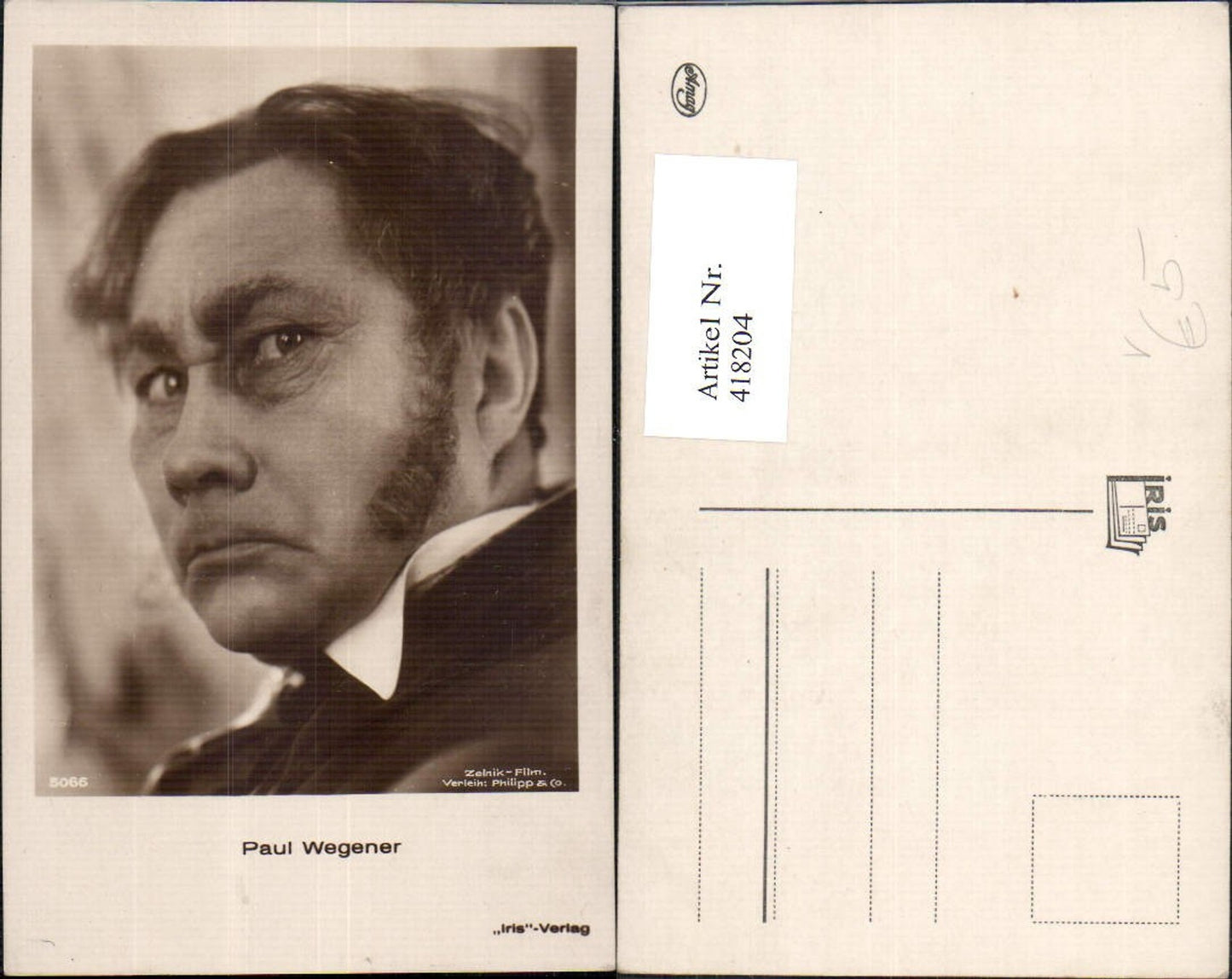 418204, Paul Wegener actor pub Iris 5066