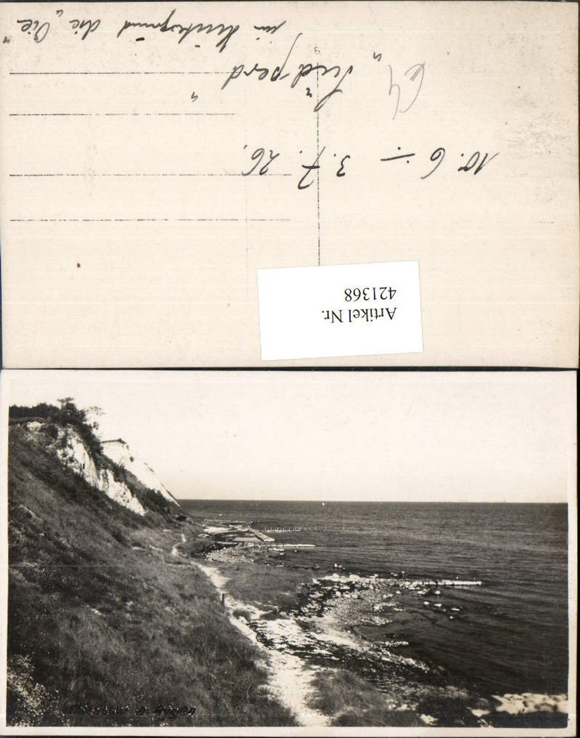 421368, Photo AK Rügen Südperd Coast with Oie 