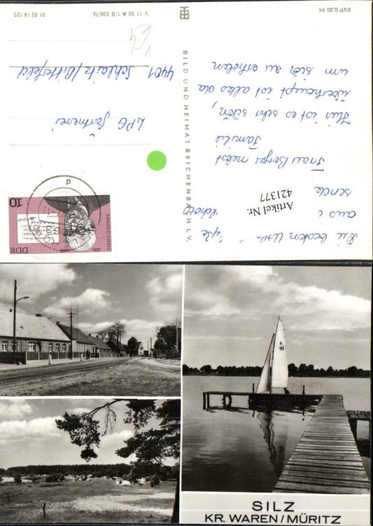 421377,Silz Steg Segelboot Camping Straßenansicht Mehrbildkarte pub VEB