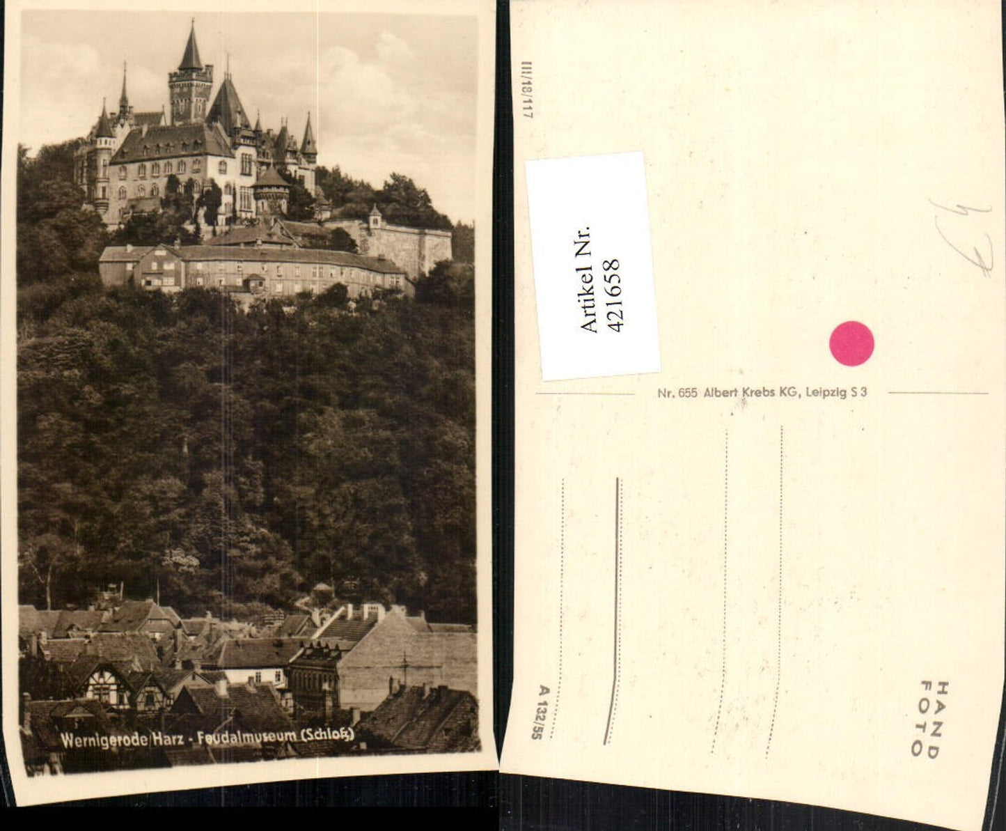 421658, Wernigerode in the Harz Mountains, partial view with museum and castle