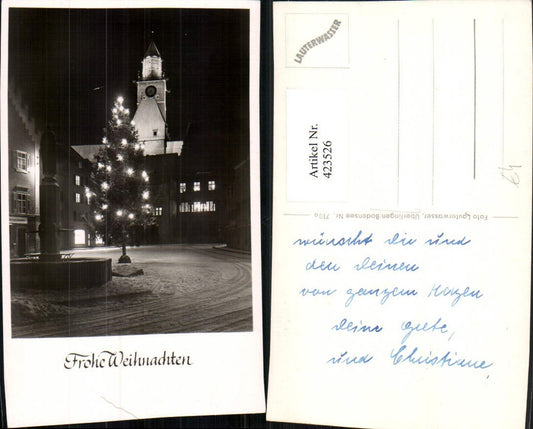 423526, Überlingen on Lake Constance, Main Square, Fountain, Christmas Tree, Winter Scene