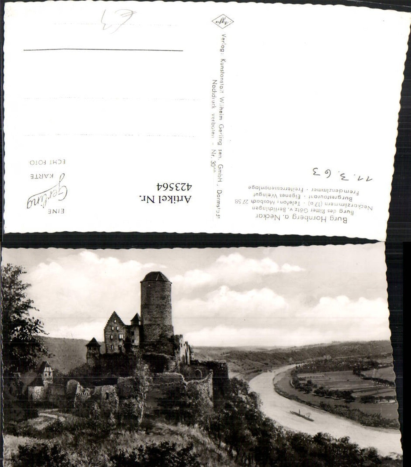 423564, Hornberg Castle on the Neckar River near Neckarzimmern