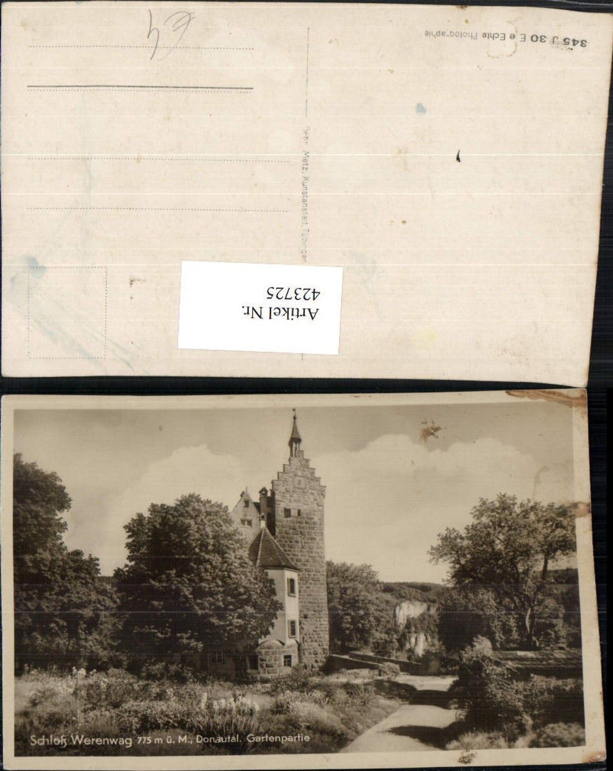 423725, Werenwag Castle in the Danube Valley near Beuron, garden view
