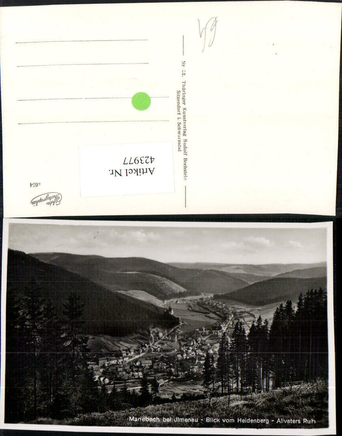 423977,Manebach b. Ilmenau Totale vom Heidenberg