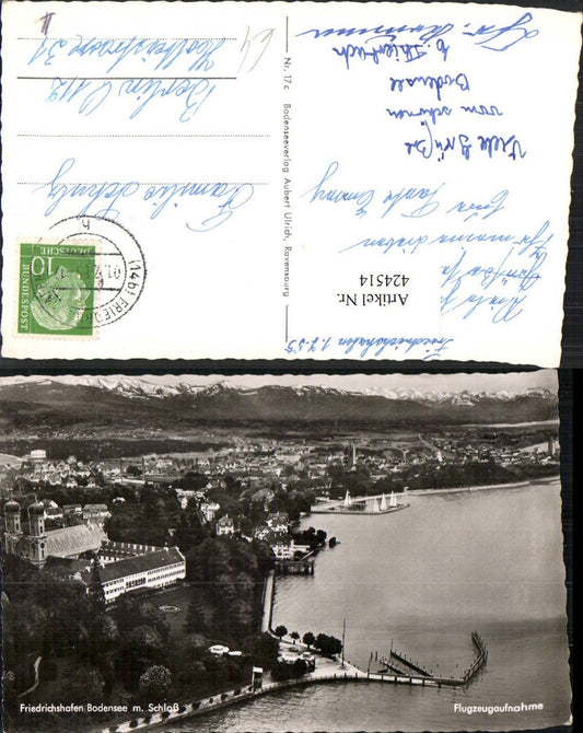 424514, Friedrichshafen on Lake Constance, aerial view including castle