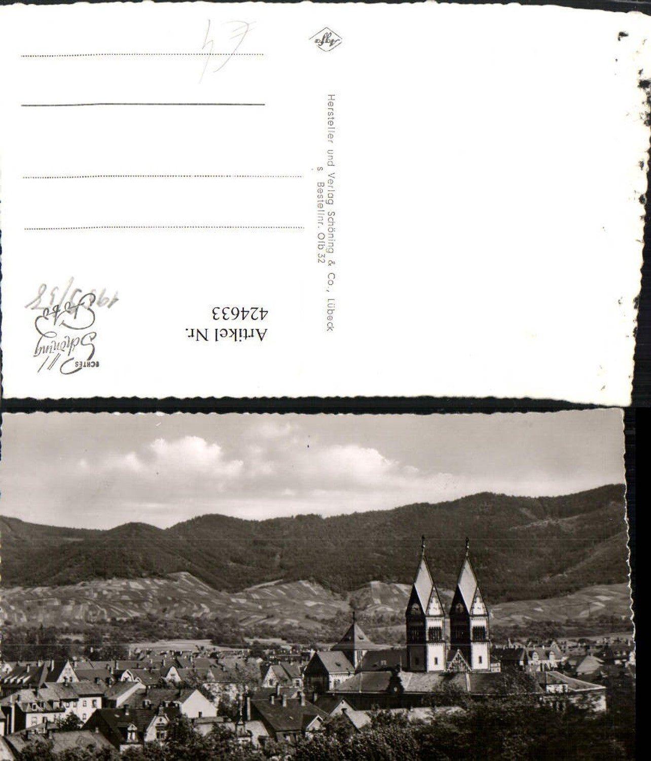 424633, Offenburg in Baden, partial view of church