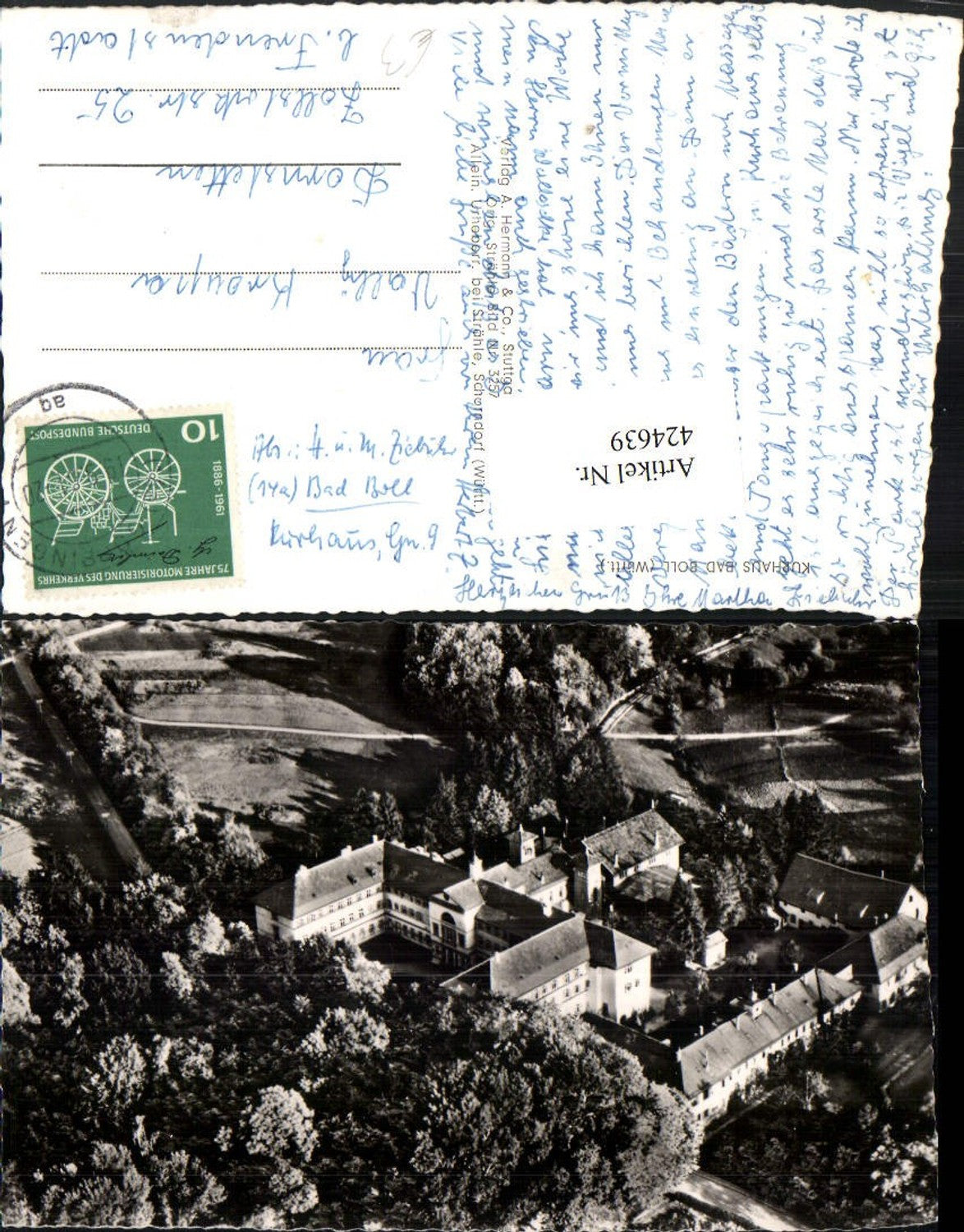 424639, Bad Boll Kurhaus aerial photograph