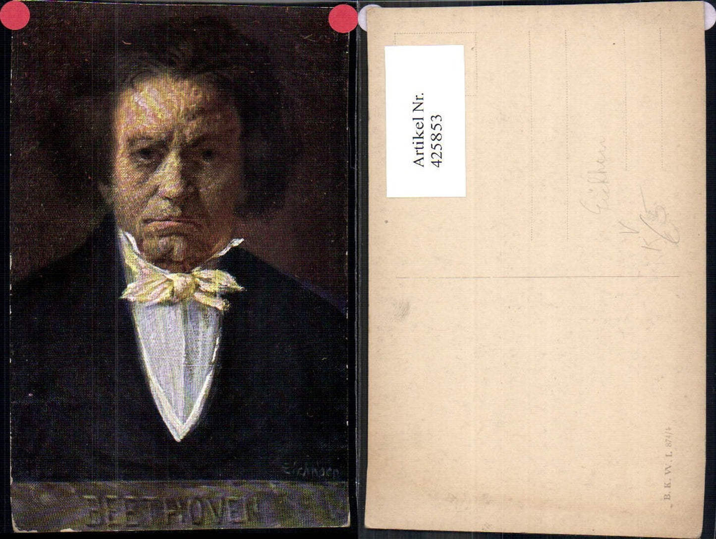 425853, Artist Ak Eichhorn Beethoven Composer pub BKWI 874/4