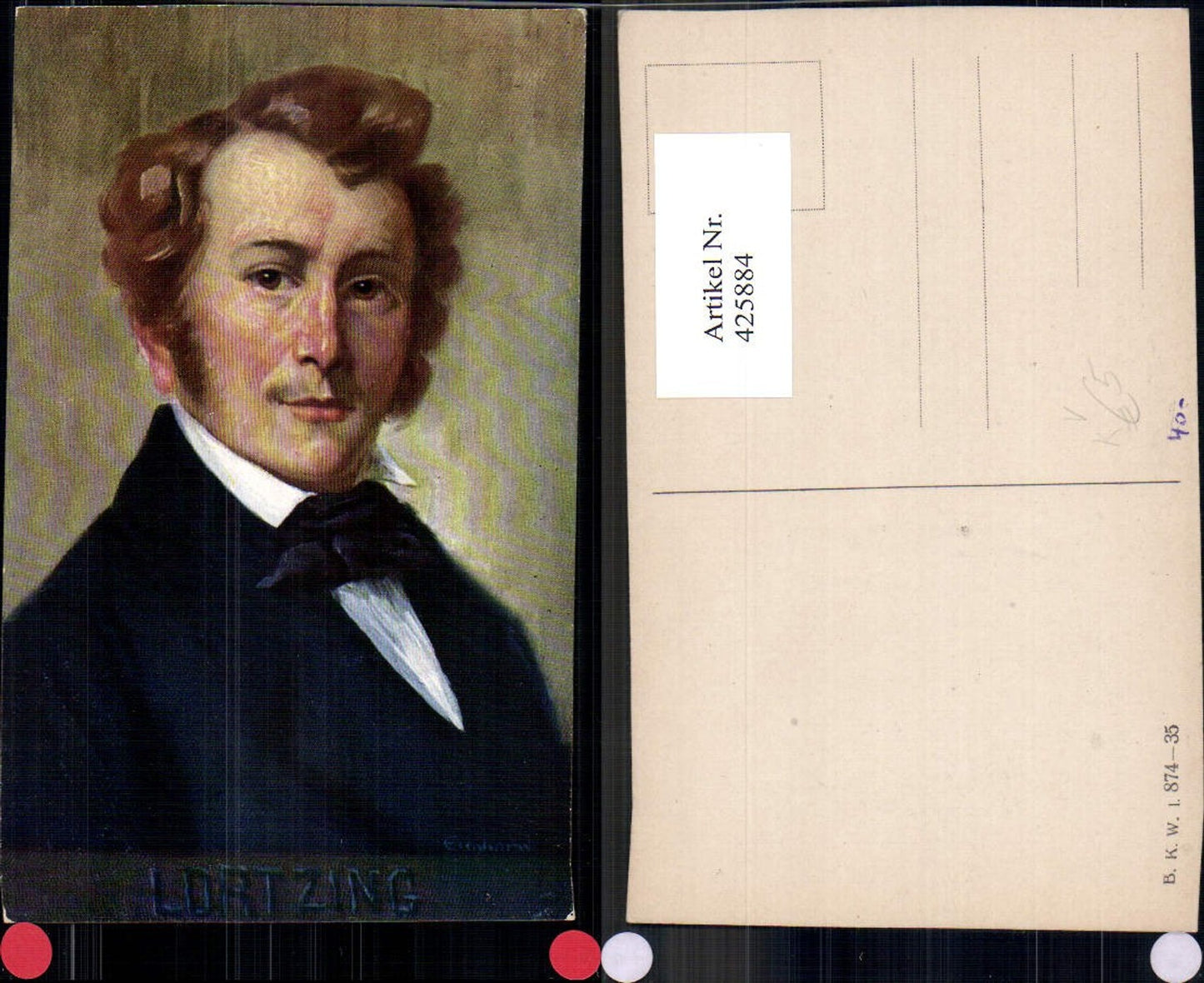 425884, Artist Ak Eichhorn Albert Lortzing Composer pub BKWI 874/35