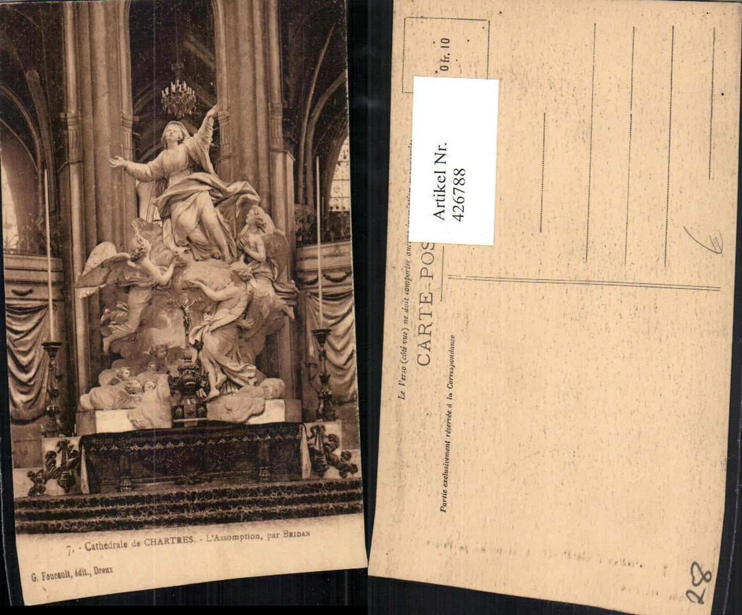 426788,Centre Eure-et-Loir Chartres Cathedrale L'Assomption Kirche Statue