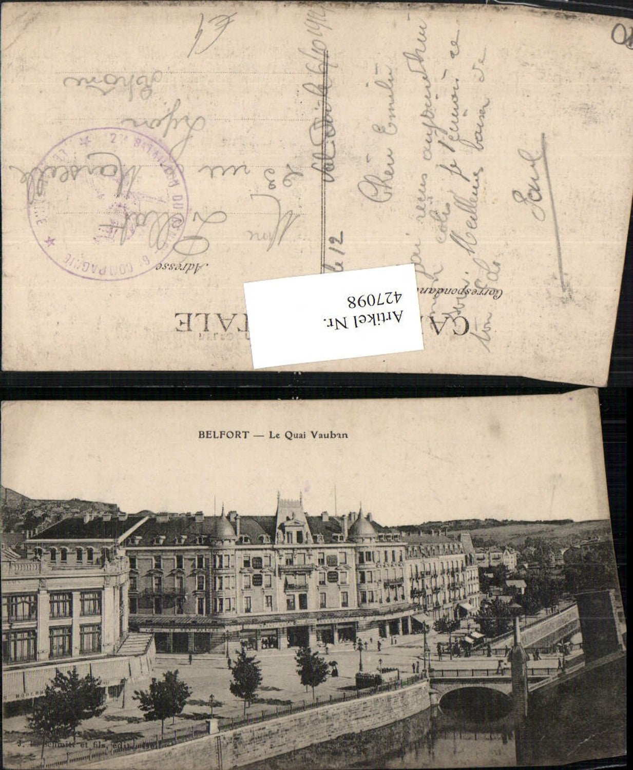 427098,Franche-Comte Territoire-de-Belfort Belfort Le Quai Vauban Brücke