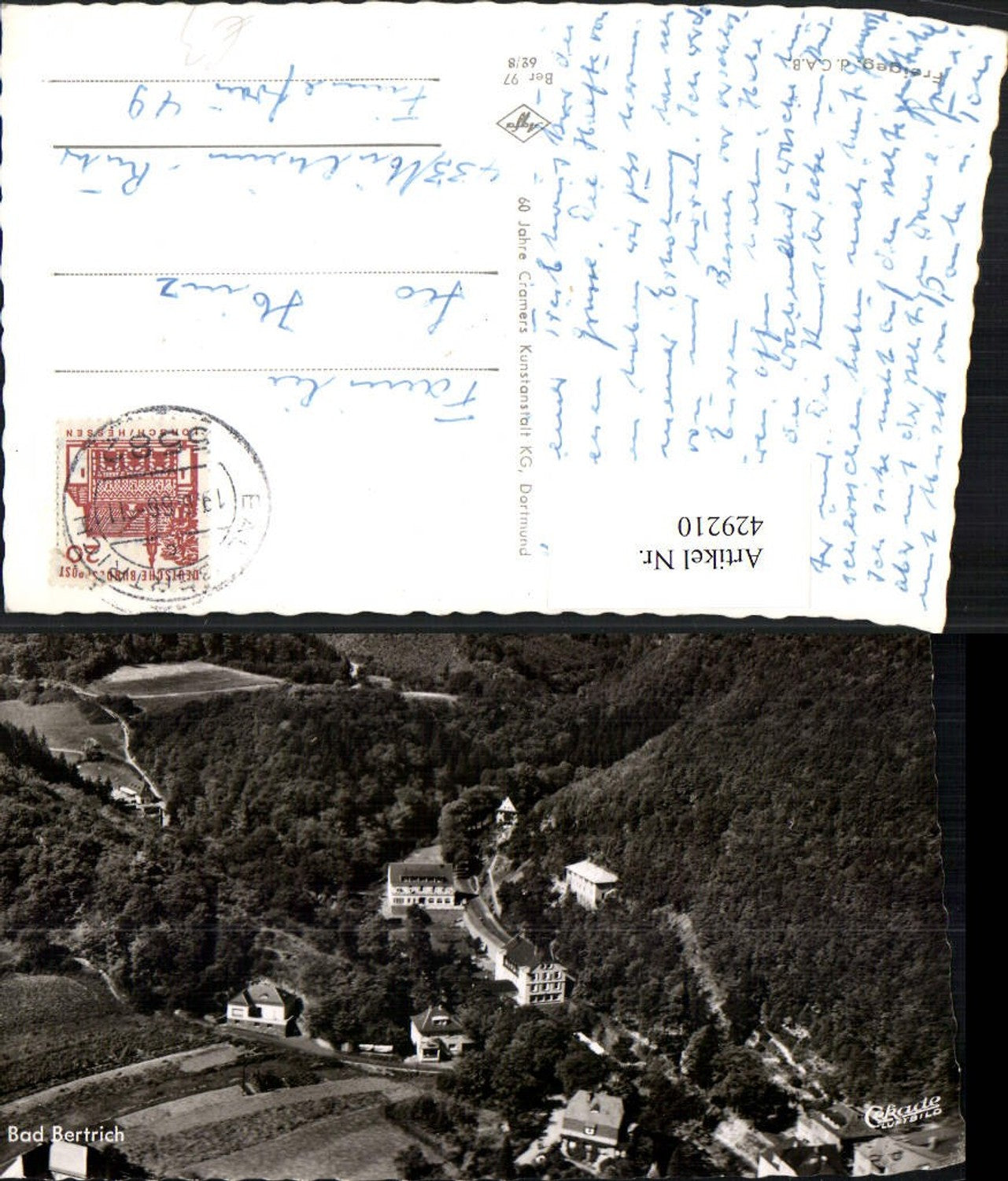 429210, Bad Bertrich partial view aerial photograph