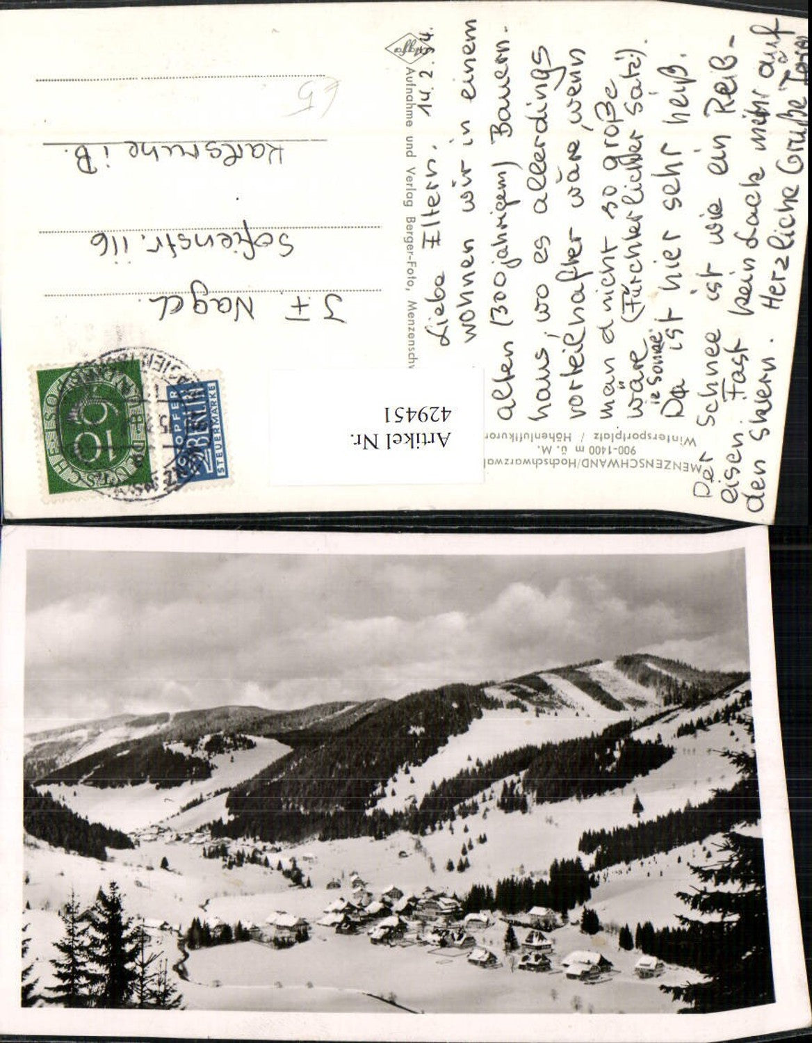 429451, Menzenschwand in the Black Forest, total winter view