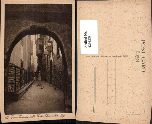 429880,Egypt Cairo Cairo Entrance to the Coptic Church Abu Serge Gasse pub Lehnert Landrock 1112