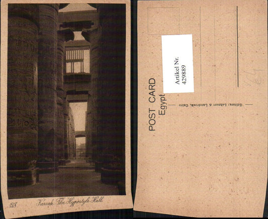 429889, Egypt Luxor Karnak Hypostyle Hall Columns pub Lehnert Landrock 1518