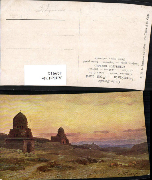 429912, Artist AK C. Wuttke Egypt Tombs of the Califs Tombstones