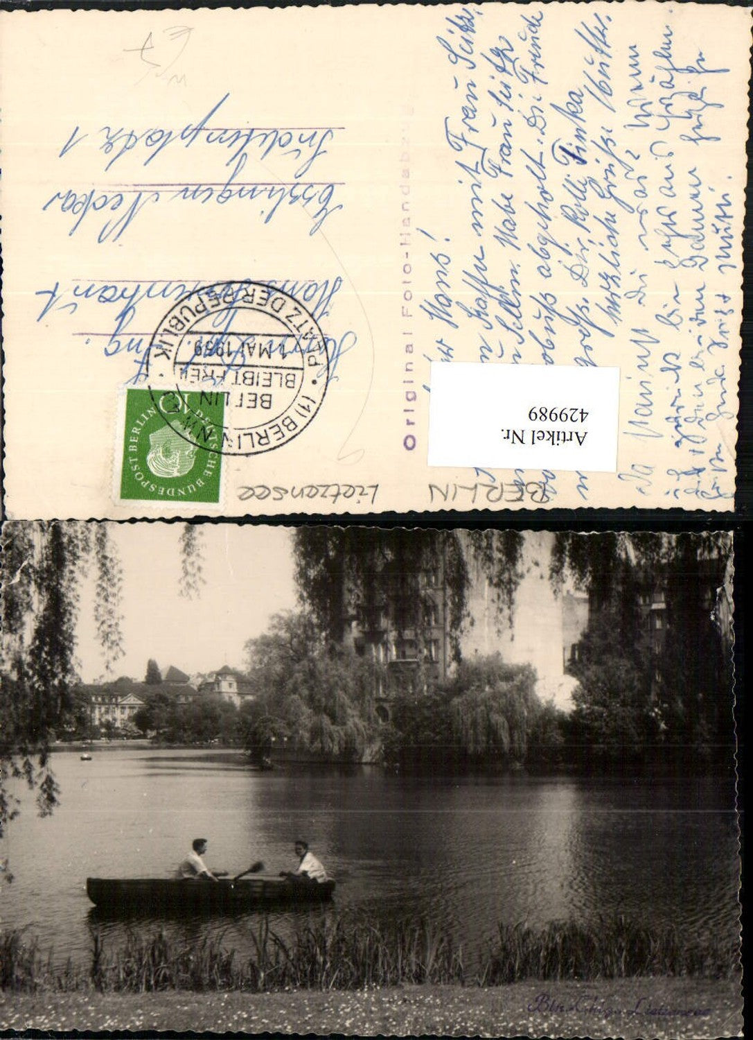 429989, Berlin Lietzensee Lake, rowing boat party