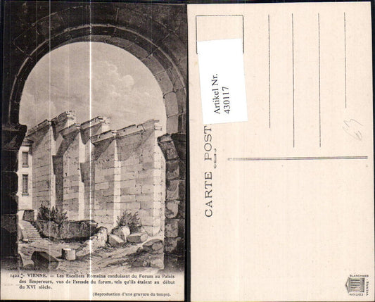 430117,Archaeology Vienne Les Escaliers Romains Forum au Palais des Empereurs Arcade