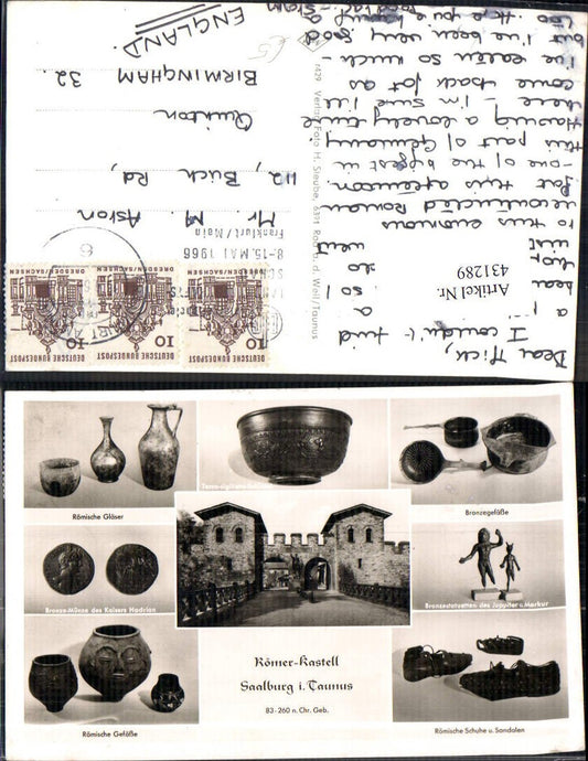 431289, Roman fort Saalburg in the Taunus region, glasses, bronze vessels, sandals, archaeology, excavations