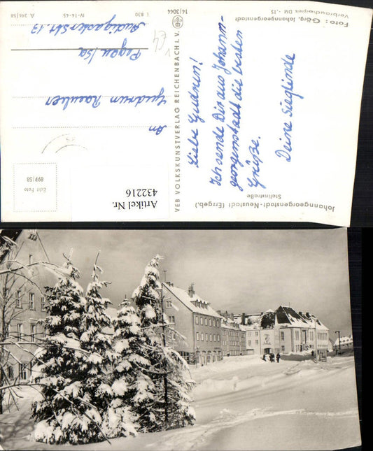 432216, Johanngeorgenstadt-Neustadt im Erzgebirge, Stalinstraße, Winterbild pub, VEB
