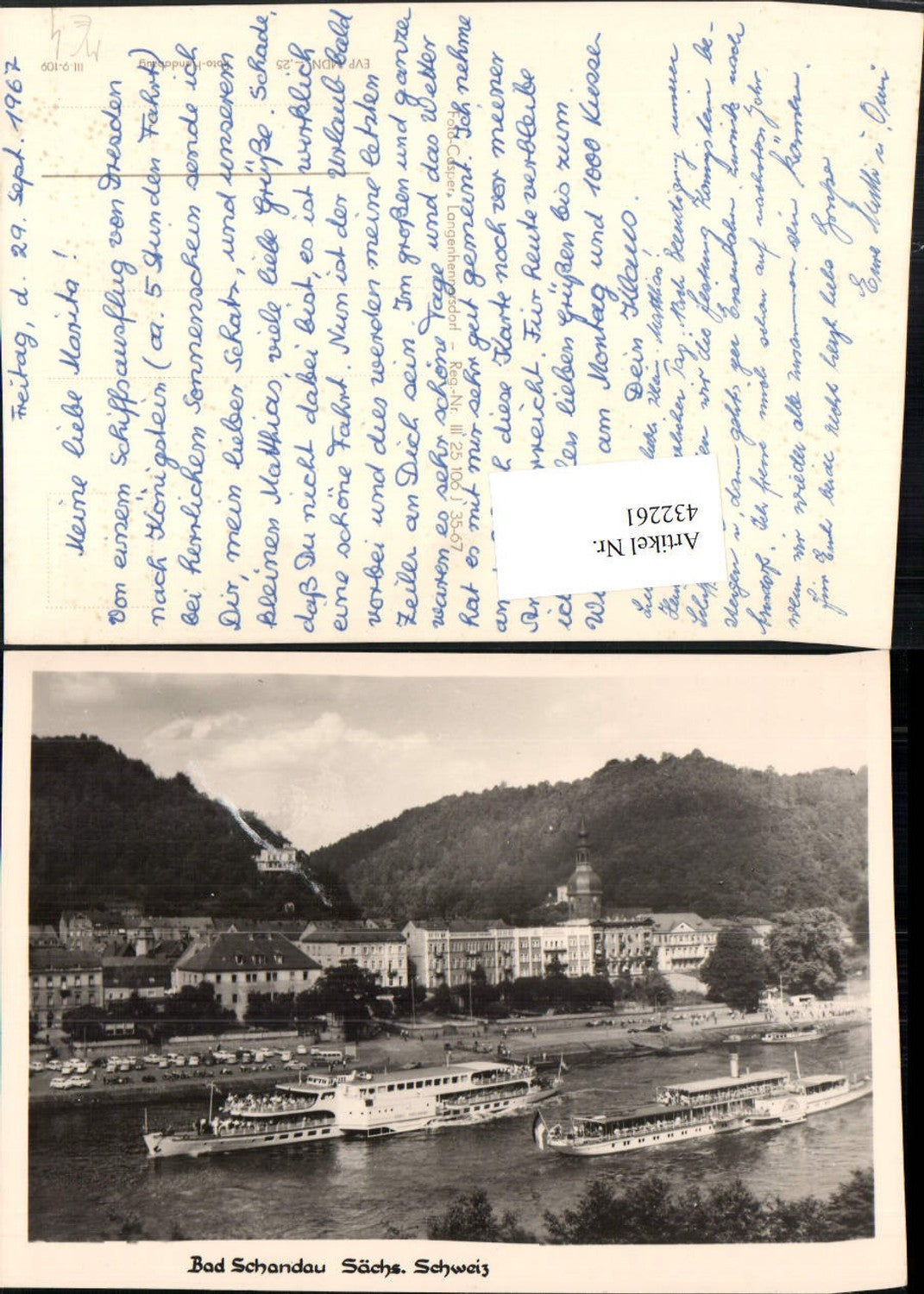 432261,Sächsische Schweiz Bad Schandau Teilansicht Dampfer