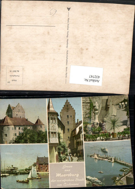 432747, Meersburg on Lake Constance, Castle, Bay Window, Fountain, Harbor, Multi-view map