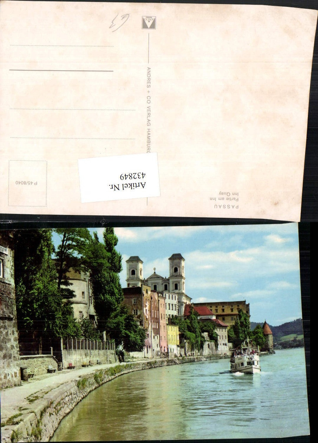 432849,Passau Partie am Inn Fluss Boot Kirche