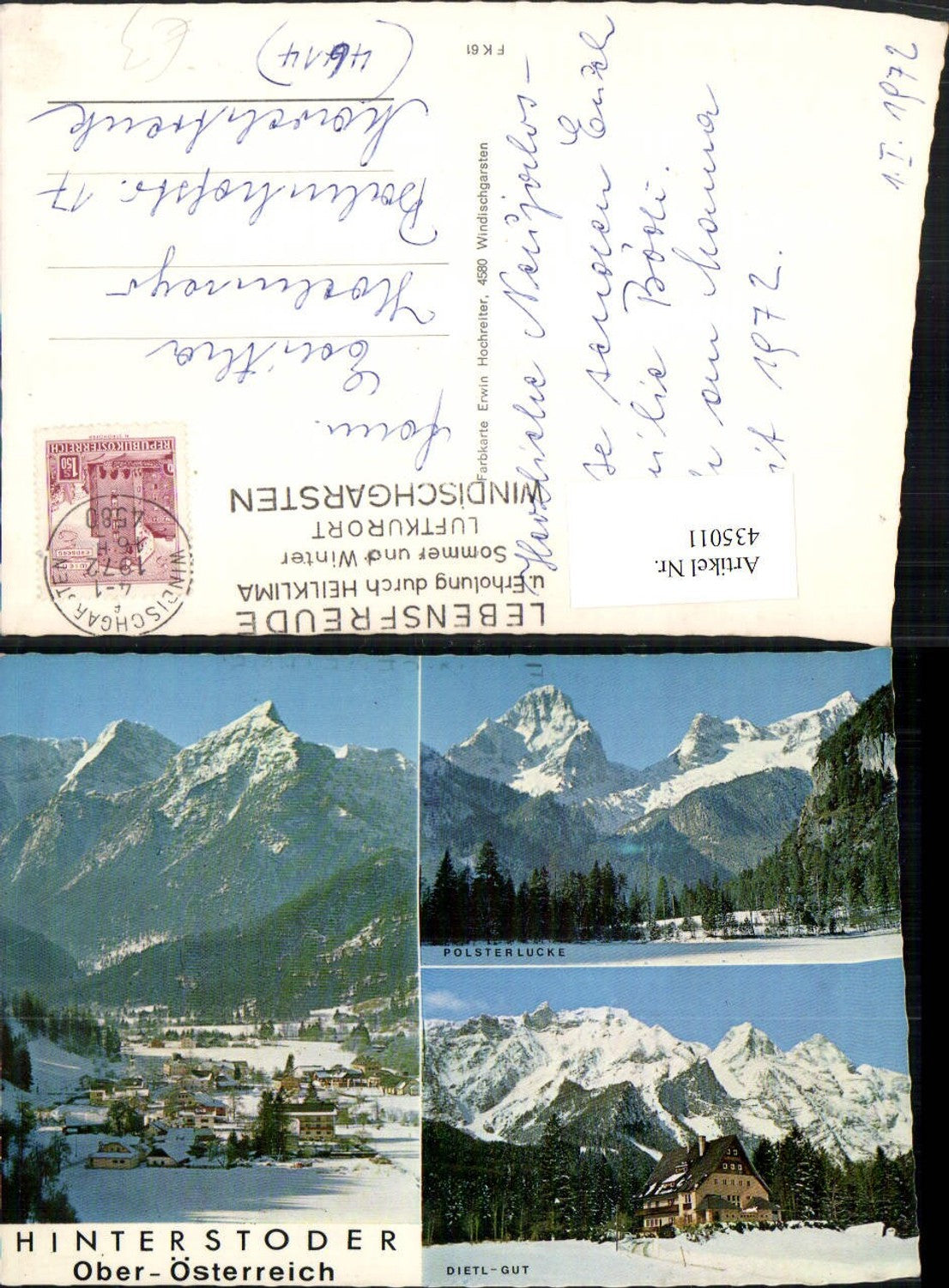 435011, Hinterstoder Total Dietl Estate Mountain scenery Winter pictures Multi-image postcard