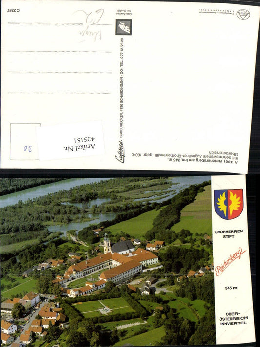 435151, Reichersberg am Inn, aerial view with abbey