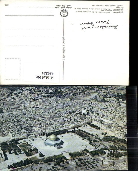 436384,Israel Jerusalem Aerial view of the City with Dome of the Rock Long shot
