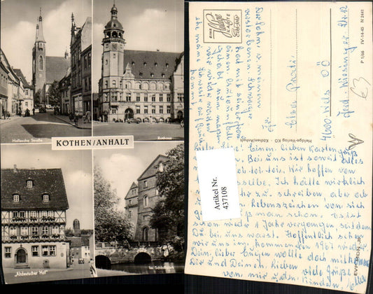 437108, Köthen Town Hall Old German Court Castle Multi-view postcard