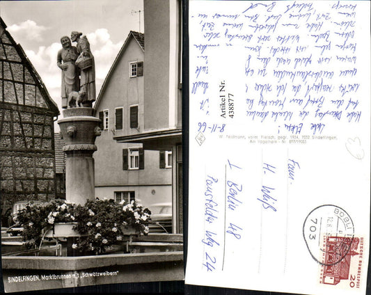 438877, Sindelfingen Market Fountain Fountain with Gossiping Women Figure