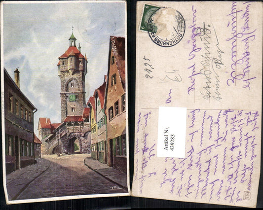 439283, Artist AK Ch. Fritz Rothenburg ob der Tauber Klingentor Gate