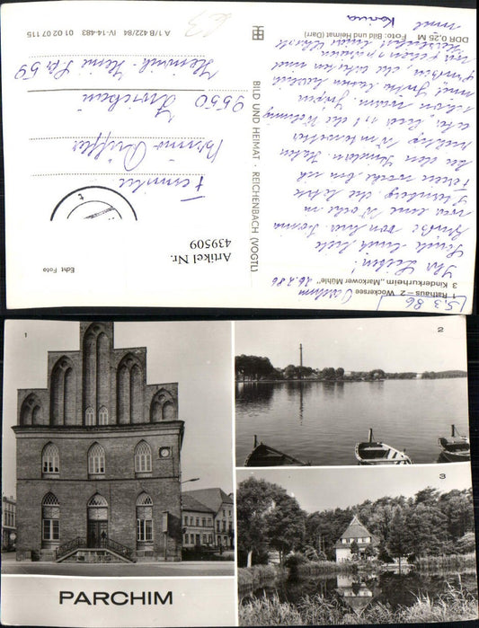 439509,Parchim Rathaus Wockersee Kinderkurheim Mehrbildkarte pub VEB