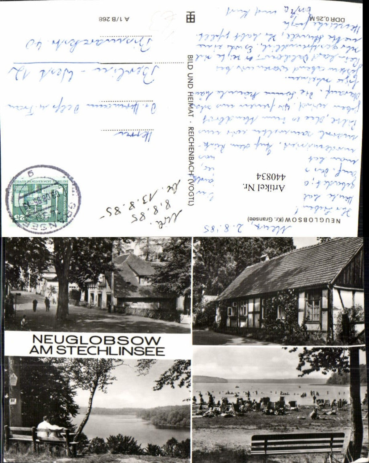 440834, Neuglobsow Stechlinsee See Strandbad Multi-image map pub VEB