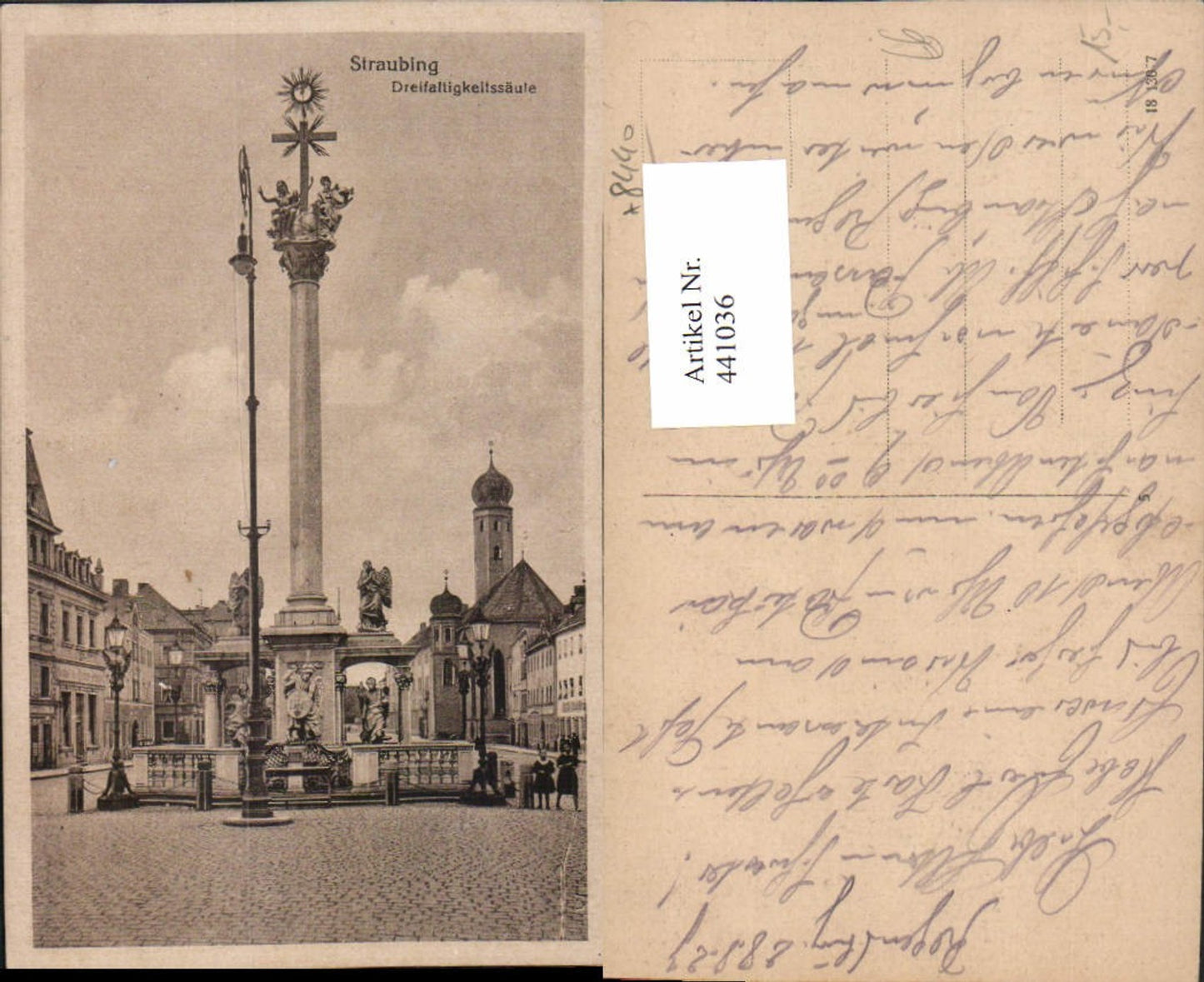 441036,Straubing Dreifaltigkeitssäule Kirche