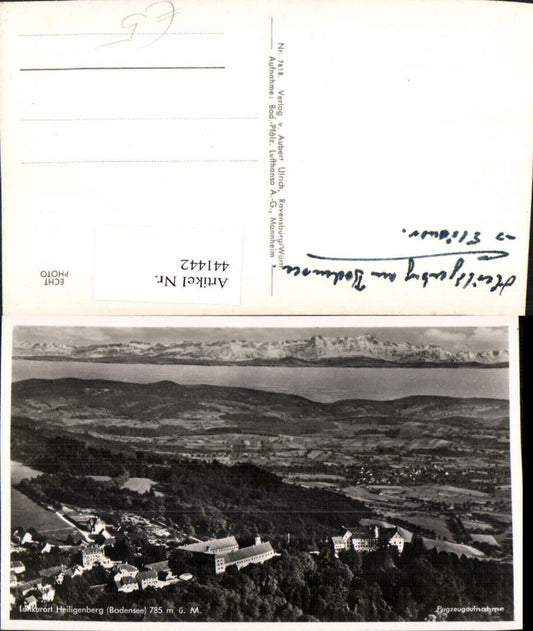 441442, Heiligenberg, overall view with Lake Constance and mountain scenery, aerial photograph