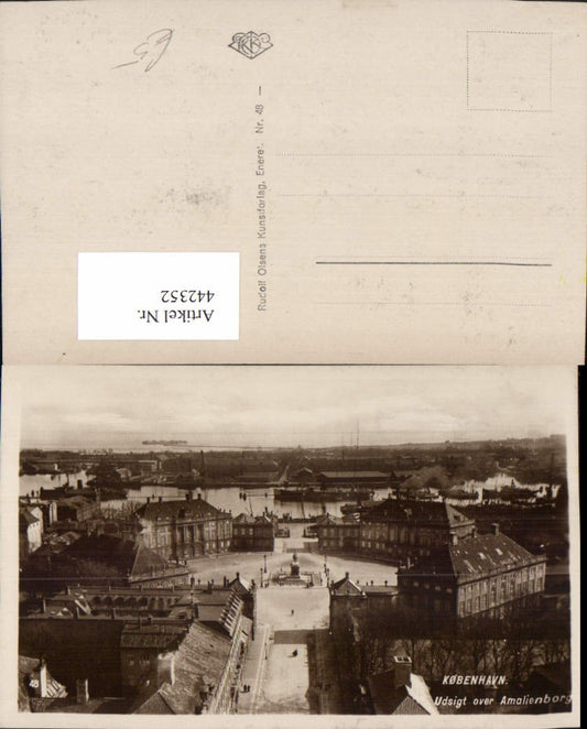 442352,Denmark Kobenhavn Copenhagen Udsigt over Amalienborg Castle