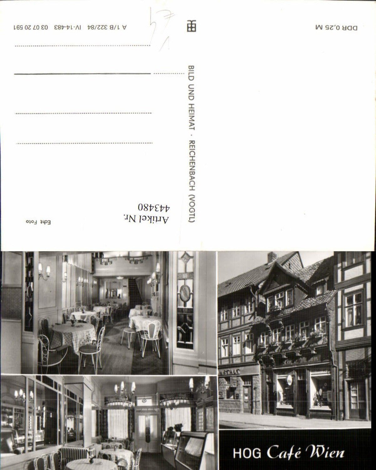 443480, Wernigerode HOG Cafe Wien Multi-image postcard pub VEB