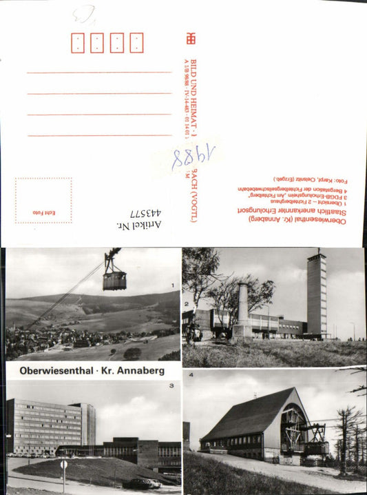 443577, Oberwiesenthal Total cable car mountain station Multi-view map pub VEB