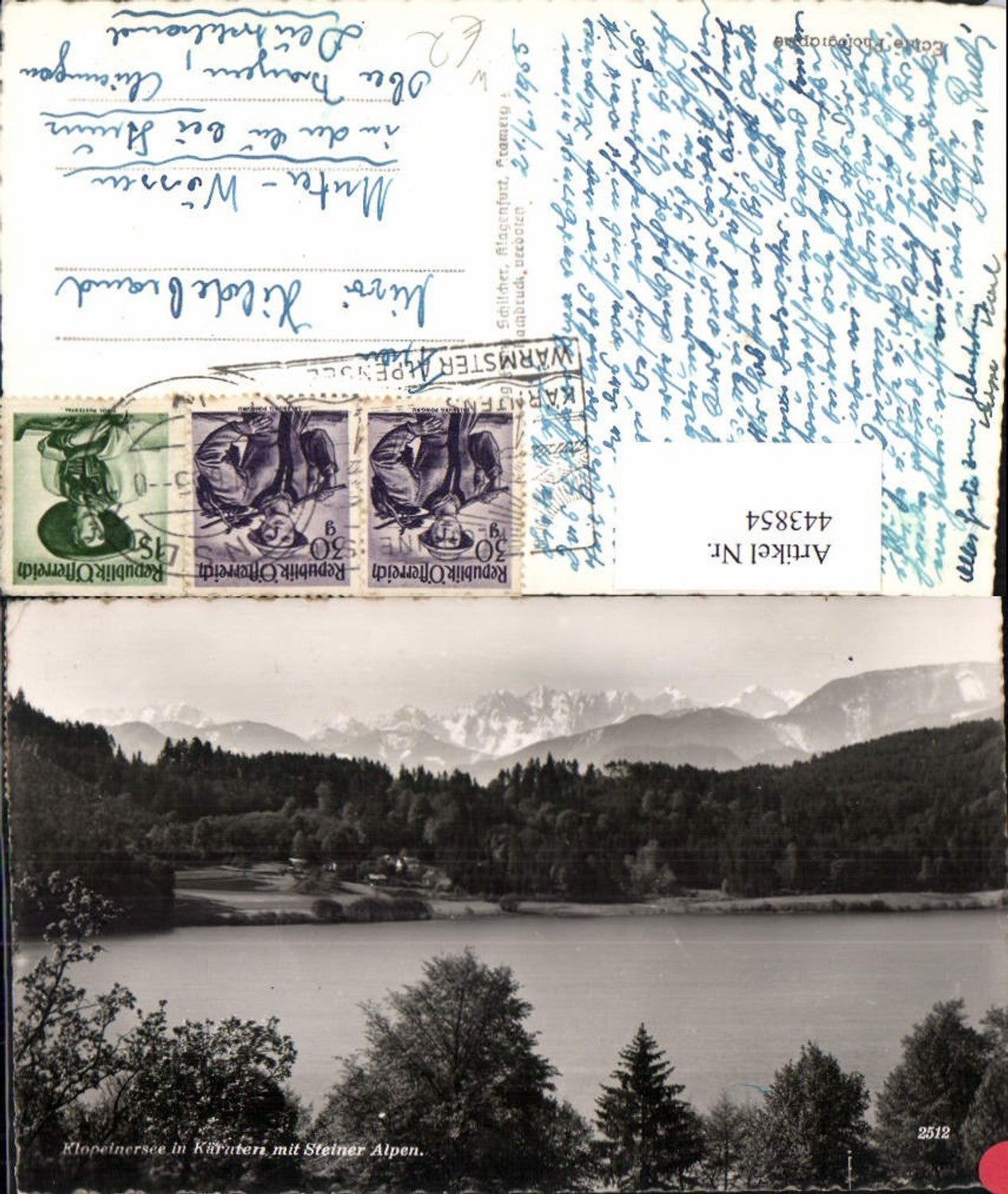 443854, Klopeinersee Lake near St. Kanzian with Steiner Alps mountain scenery pub Franz Schilcher 2512