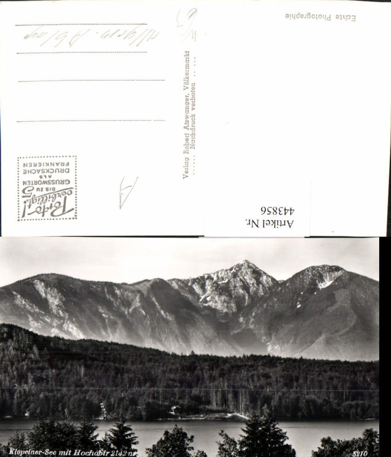 443856, Klopeinersee lake near St. Kanzian with Hochobir mountain scenery